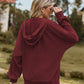 Zip Up Drawstring Long Sleeve Hooded Jacket