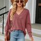 Full Size V-Neck Long Sleeve T-Shirt