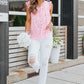 Malibu Dreams SEASIDE Full Size Floral Tie Neck Ruffled Sleeveless Top