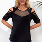 Round Neck Cutout Raglan Sleeve Tee