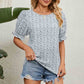 Full Size Round Neck Flounce Sleeve Blouse