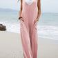 Full Size Wide Strap Jumpsuit with Pockets
