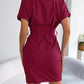 Athena Rea Button Down Ruched Tie Belt Dress