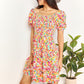 Double Take Strawberry Smocked Sweetheart Neck Flounce Sleeve Strawberry Mini Dress
