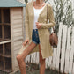 Button Down Long Sleeve Longline Cardigan