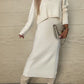 Turtleneck Dropped Shoulder Sweater and Midi Dress Sweater Set