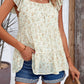Printed Square Neck Cap Sleeve Blouse