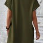 Pocketed Round Neck Short Sleeve Dress