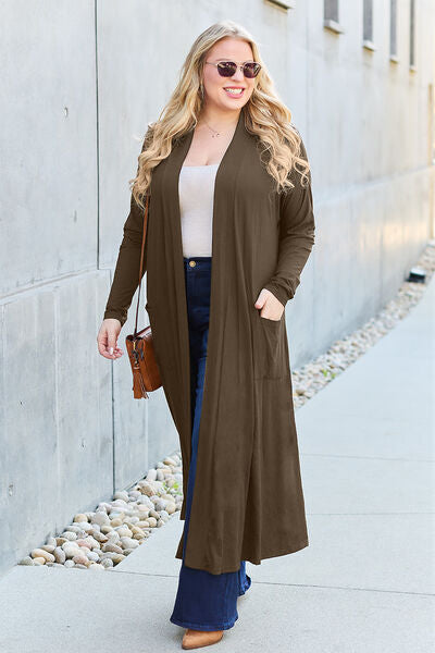 Basic Bae Full Size Open Front Long Sleeve Cover Up Cardigan