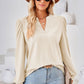 Notched Long Sleeve T-Shirt