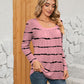 Printed Square Neck Long Sleeve Blouse