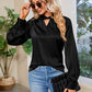 Cutout Mock Neck Long Sleeve Top