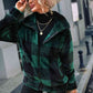 Kinsley Natalie Plaid Zip-Up Collared Jacket
