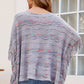 One Size Round Neck Fringe Detail Sleeve Poncho