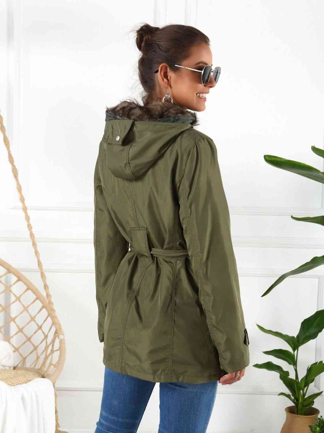 Skylar Full Size Hooded Jacket with Detachable Liner (Three-Way Wear)