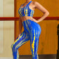 Cobalt Blue Sports Tank and Leggings Set