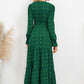 Swiss Dot Tied Surplice Flounce Sleeve Dress
