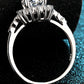 Women's 1 Carat Moissanite Rhodium-Plated Halo Ring