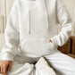 Full Size Textured Drawstring Drop Shoulder Hoodie