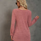 Full Size Heathered Square Neck Long Sleeve T-Shirt