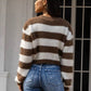 SoComfy Striped Button Up Dropped Shoulder Cardigan