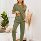 Round Neck Top and Pants Lounge Set