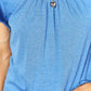 Full Size Double Take Ruched V-Neck Short Sleeve T-Shirt