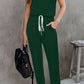 Drawstring Round Neck Sleeveless Jumpsuit