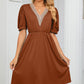 V-Neck Puff Sleeve Dress