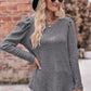 Round Neck Puff Sleeve Ribbed Top