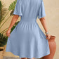 Ruched Surplice Short Sleeve Dress