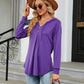 Full Size Long Sleeve Hooded Blouse