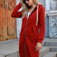 Full Size Zip-Up Longline Hoodie with Pockets