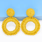 Round Shape Raffia Grass Dangle Earrings