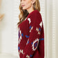 HEYSON Wine Full Size Aztec Soft Fuzzy Sweater