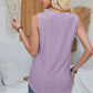 Eyelet Decorative Button V-Neck Tank
