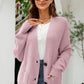 SkyMarie Waffle-Knit Dropped Shoulder Cardigan