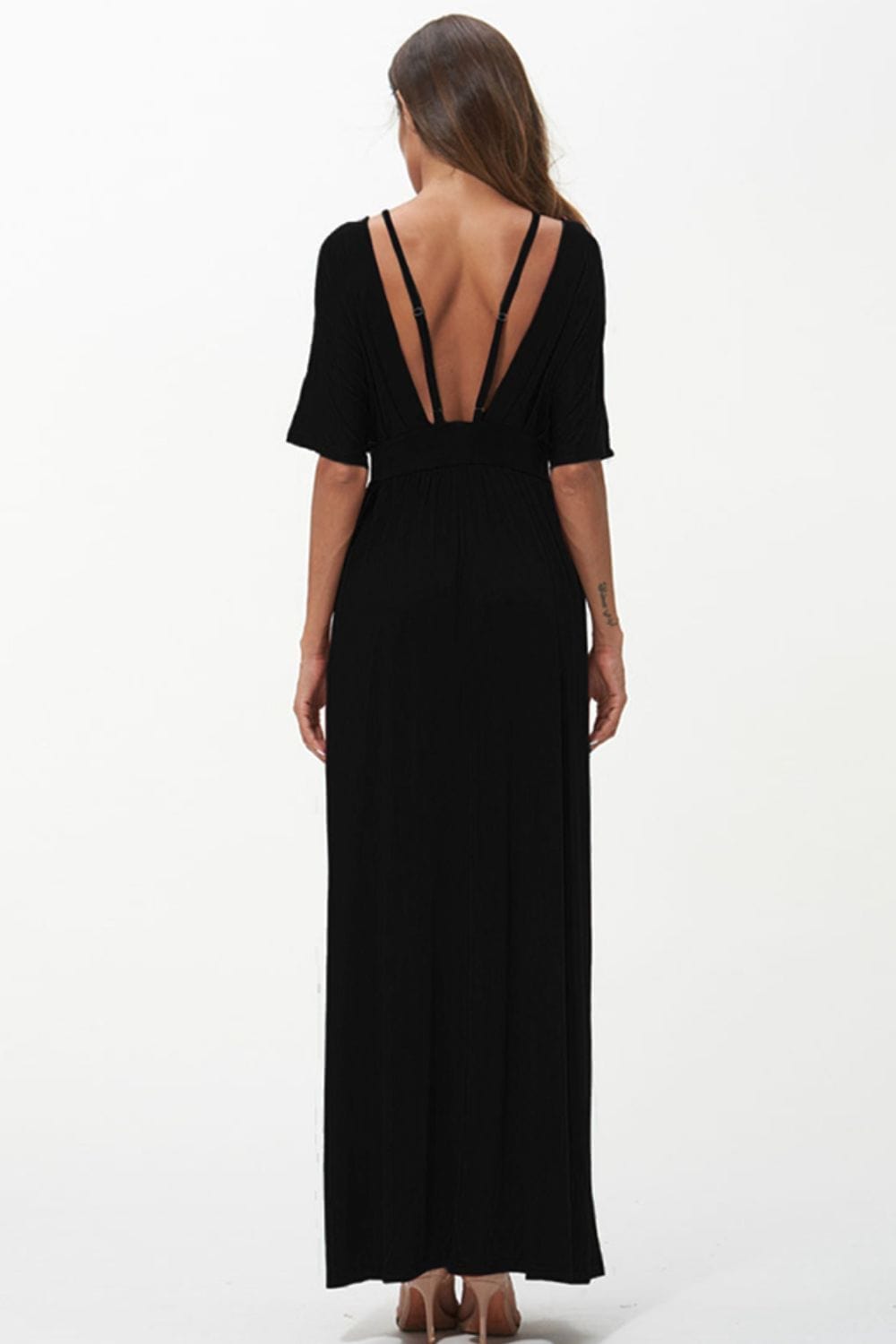 Full Size Strappy Neck Maxi Dress