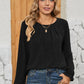 Ruched Round Neck Flounce Sleeve T-Shirt