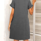 Round Neck Flounce Sleeve Dress with Pockets