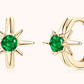 Gold Lab-Grown Emerald Huggie Earrings