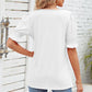Smocked Square Neck Short Sleeve T-Shirt