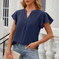 Notched Cap Sleeve T-Shirt
