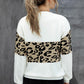 Chicie Leopard Drop Shoulder V-Neck Knit Top