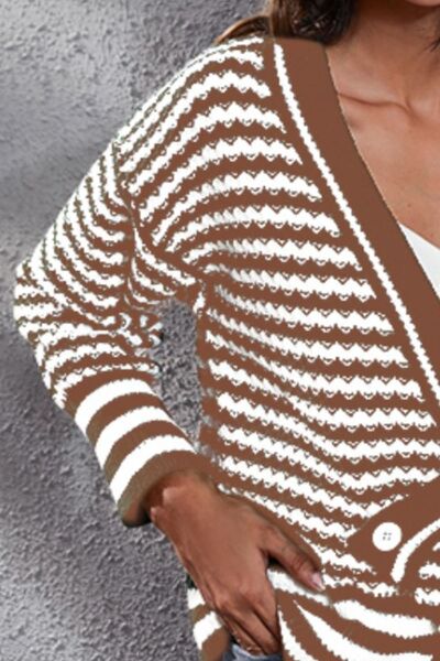 Women's Isla Striped V-Neck Knit Top