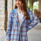 Full Size Plaid Long Sleeve Hooded Jacket