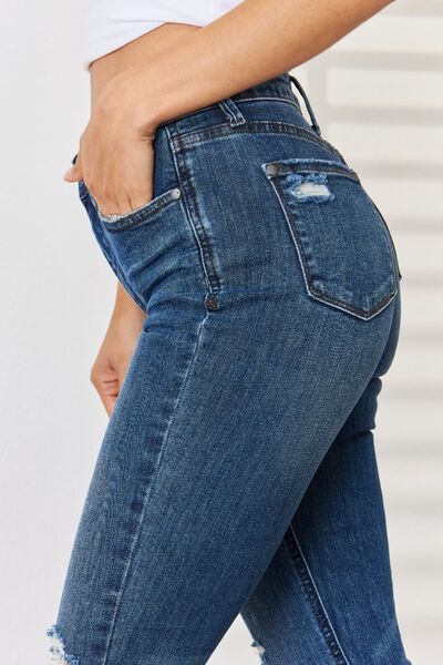 Judy Blue Full Size High Waist Distressed Slim Jeans *