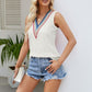 Contrast Eyelet V-Neck Tank
