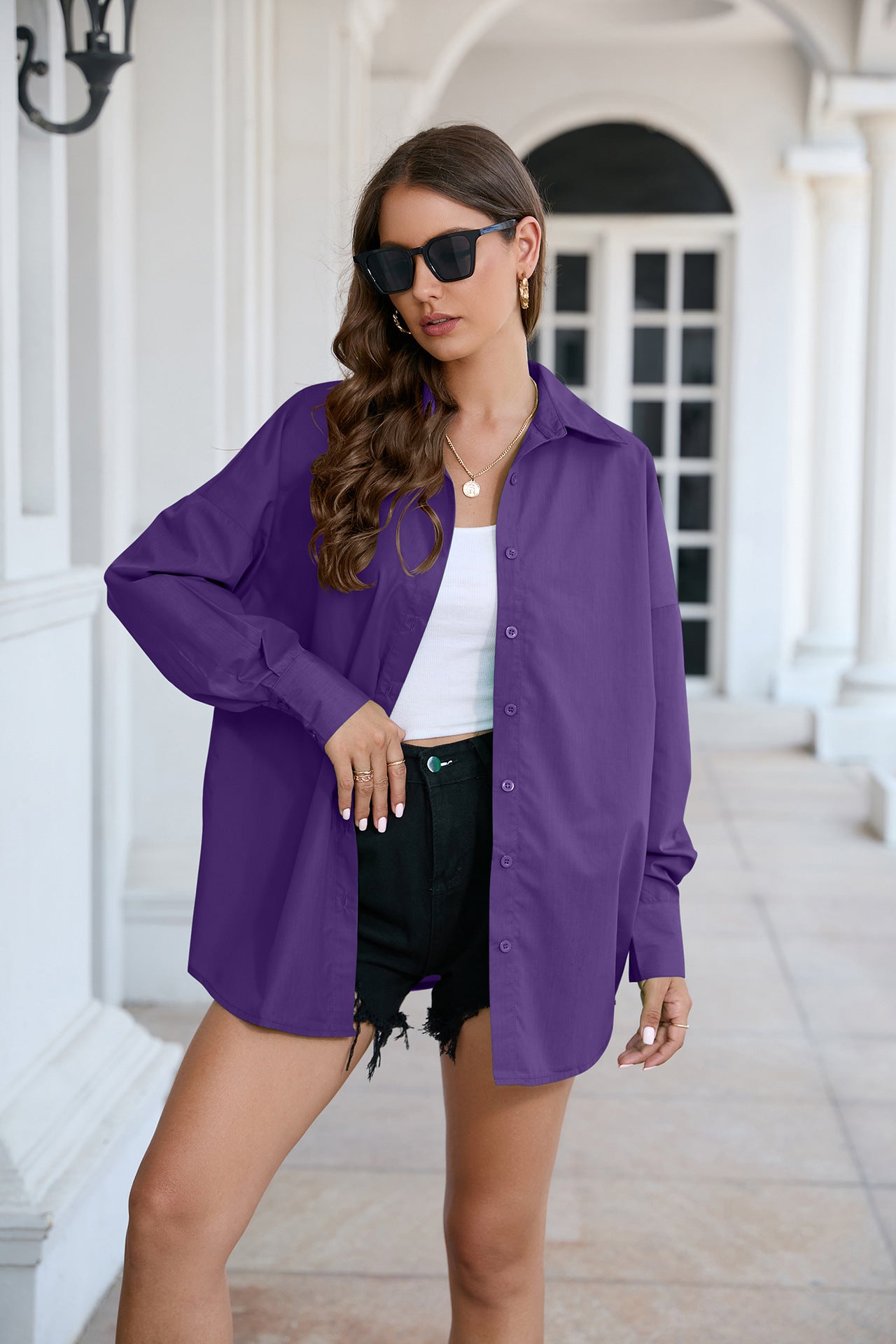 Full Size Dropped Shoulder Longline Shirt