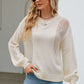 Beauteous Openwork Round Neck Dropped Shoulder Knit Top